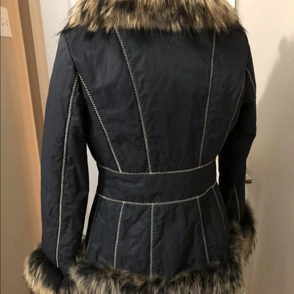 Fur Trimmed Coat By Bon Sens By Jyugaoka Size 40 - Picture 3 of 9